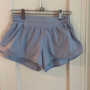 Lululemon Hotty Hot Low rise Short, baby blue, size 4. Inseam 2.5 in